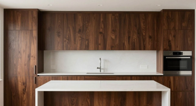 Basement renovation with full-height cabinets
